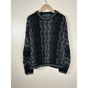 Vintage Coogi Style Baracuta By Tundra 3D Knit 90s Biggie Sweater Men’s Size L